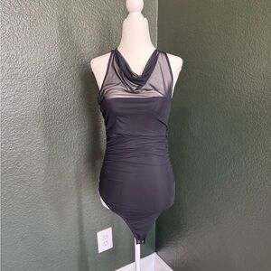 A&F Mesh Cowl Neck Sleeveless Bodysuit